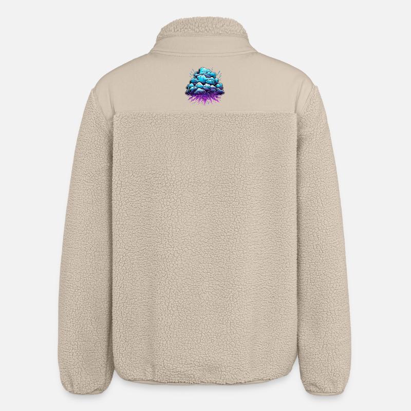 Blue Cloud Pop Neon Burst - Relaxed Fit Unisex Sherpa Jacket by Stanley/Stella - beige