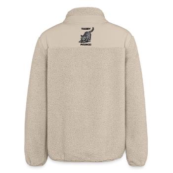 Tigerkatze Tabby springt Katzenjagd - Relaxed Fit Unisex Sherpajacke von Stanley/Stella - Beige - Hinten