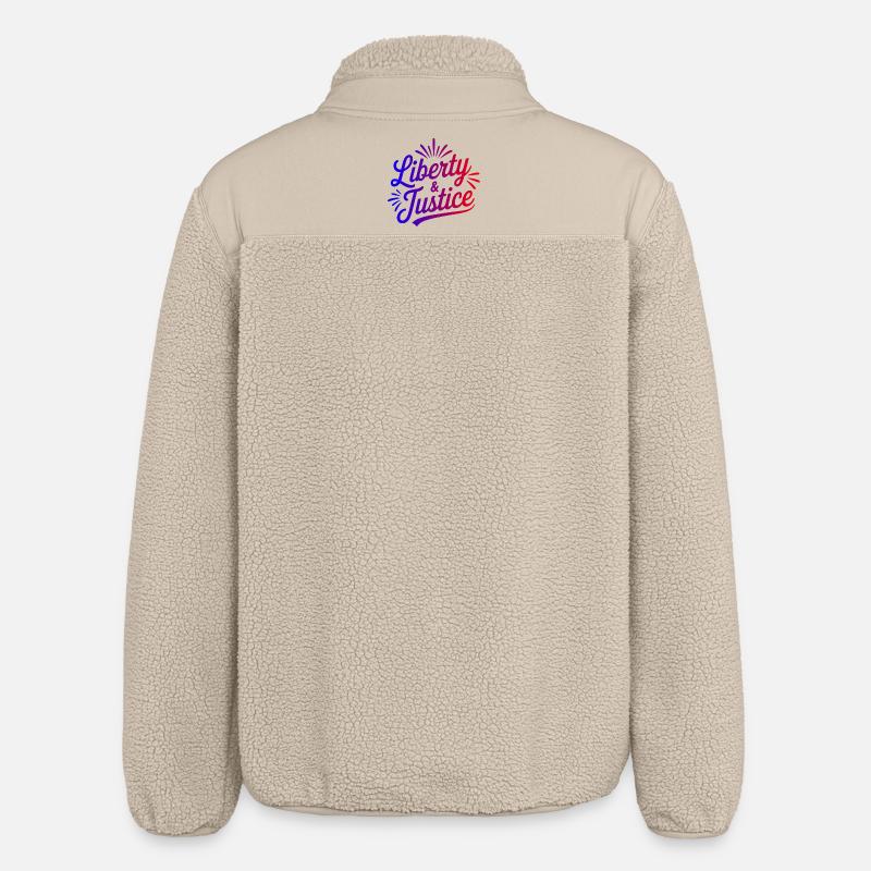 Liberté & Justice Imprimé - Veste sherpa unisexe coupe décontractée Stanley/Stella - beige