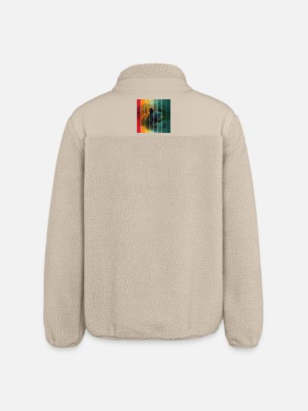 BÄRENNATUR - Relaxed Fit Unisex Sherpajacke von Stanley/Stella - Beige