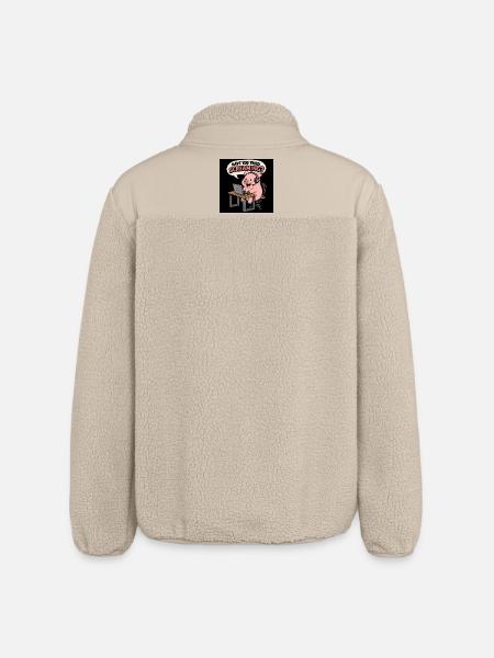 Schwein am Headset Desk - Relaxed Fit Unisex Sherpajacke von Stanley/Stella - Beige