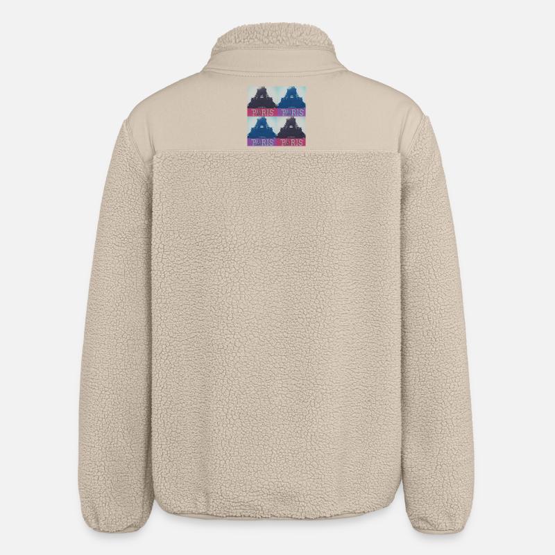 Paris Eiffel - Relaxed Fit Unisex Sherpa Jacket by Stanley/Stella - beige