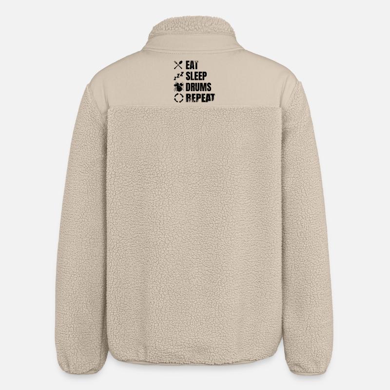 Eat Sleep Repeat Drums - Relaxed Fit Unisex Sherpa Jacket by Stanley/Stella - beige