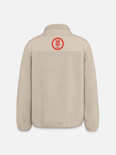 Gott Odin und rote Wikinger-Runen - Relaxed Fit Unisex Sherpajacke von Stanley/Stella - Beige