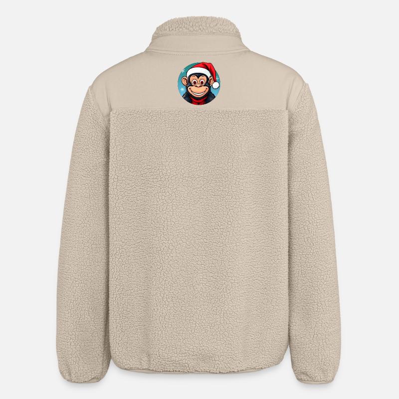 Singe Noël - Veste sherpa unisexe coupe décontractée Stanley/Stella - beige