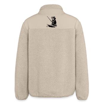 Motif drôle de pêcheur chat chat - Veste sherpa unisexe coupe décontractée Stanley/Stella - beige - Dos