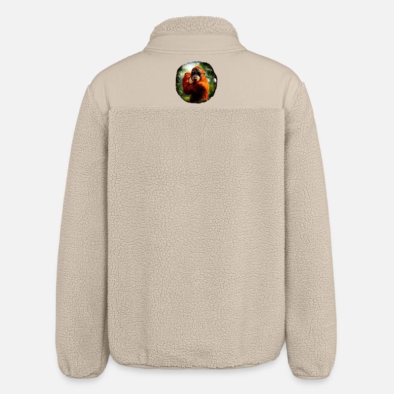 Golfe des orangs-outans / Singe - Veste sherpa unisexe coupe décontractée Stanley/Stella - beige