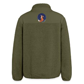 Fox and Stars - Relaxed Fit Unisex Sherpa Jacket by Stanley/Stella - khaki - Back