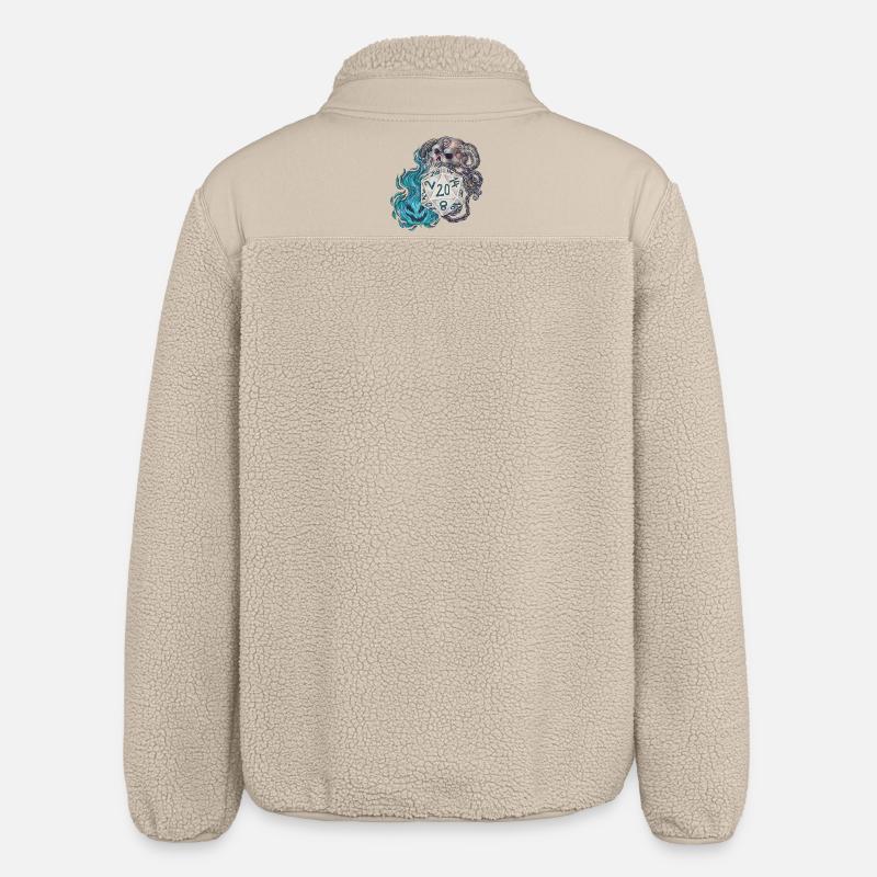 RPG Tabletop D20 Dice Gift Warlock - Relaxed Fit Unisex Sherpa Jacket by Stanley/Stella - beige
