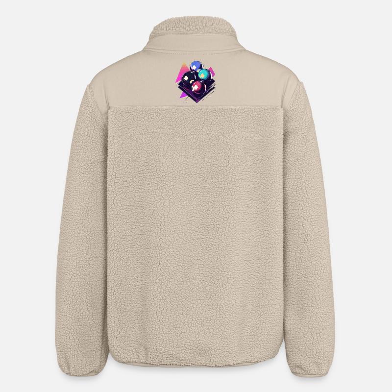 Boules de billard graphique - Veste sherpa unisexe coupe décontractée Stanley/Stella - beige