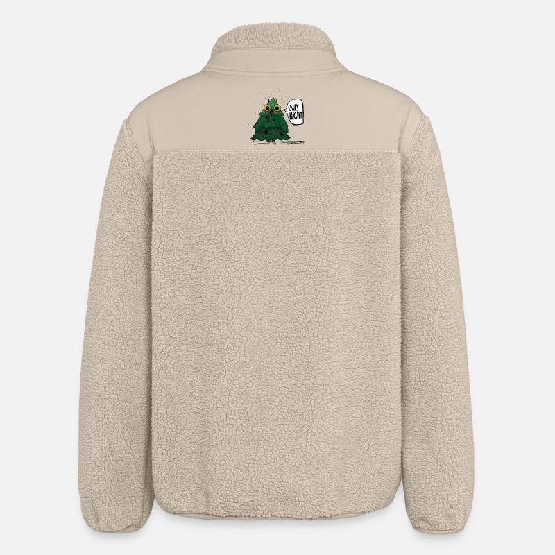 Owly Christmas Night Weihnachtsbaum Eule - Relaxed Fit Unisex Sherpajacke von Stanley/Stella - Beige