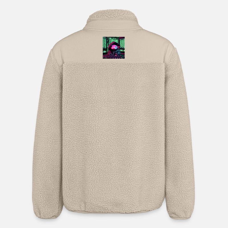 Cyber axolotl en code numérique - Veste sherpa unisexe coupe décontractée Stanley/Stella - beige