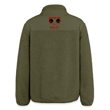 Bevor du fragst - Nee - Relaxed Fit Unisex Sherpajacke von Stanley/Stella - Khaki - Hinten