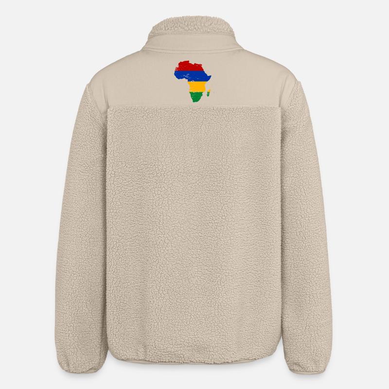 Drapeau Maurice Afrique - Veste sherpa unisexe coupe décontractée Stanley/Stella - beige