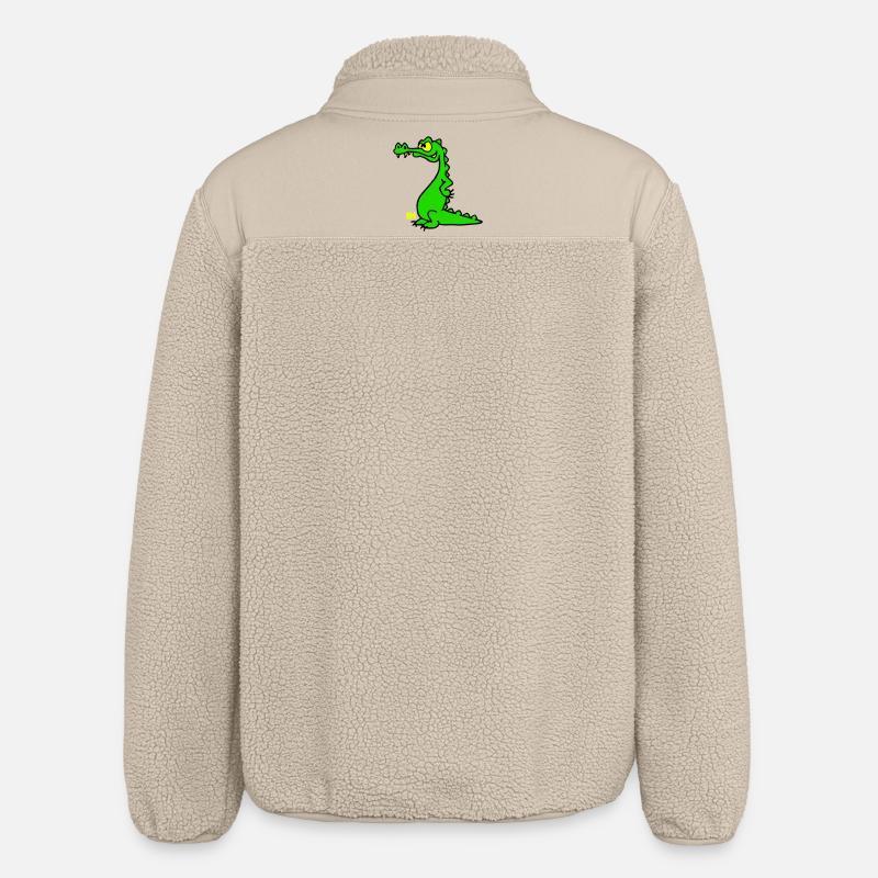 Smiling Crocodile, dreifarbiges Design - Relaxed Fit Unisex Sherpajacke von Stanley/Stella - Beige