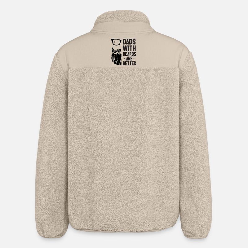 Dads with Beards Are Better - Relaxed Fit Unisex Sherpa Jacket by Stanley/Stella - beige