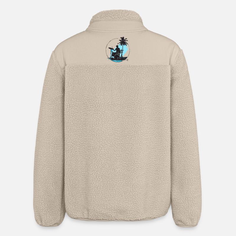 Drummer Drawing - Relaxed Fit Unisex Sherpa Jacket by Stanley/Stella - beige