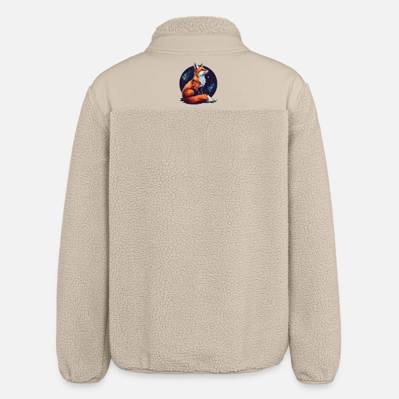 Fuchs mit Sternen - Relaxed Fit Unisex Sherpajacke von Stanley/Stella - Beige
