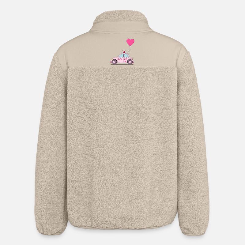 Coeur de police rose - Veste sherpa unisexe coupe décontractée Stanley/Stella - beige