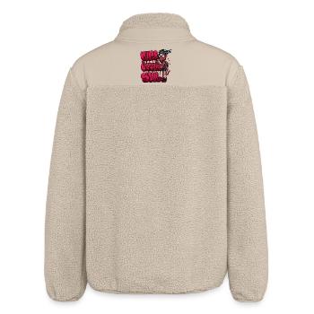 Neon Pink Graffiti Monster - Relaxed Fit Unisex Sherpa Jacket by Stanley/Stella - beige - Back