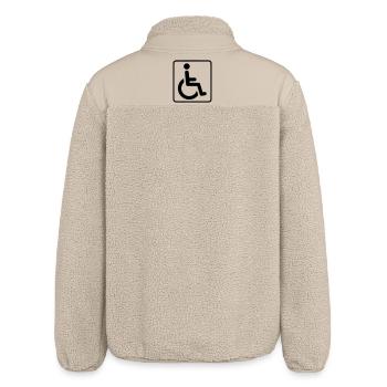 Wheelchair symbol for the disabled # - Relaxed Fit Unisex Sherpa Jacket by Stanley/Stella - beige - Back