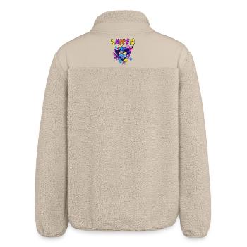 Vibranter Breakdance-Style Druckdesign - Relaxed Fit Unisex Sherpajacke von Stanley/Stella - Beige - Hinten