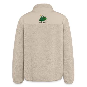 Cute Christmas Trees - Relaxed Fit Unisex Sherpa Jacket by Stanley/Stella - beige - Back