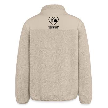 Super maman cuisinière – Cœur cuisine - Veste sherpa unisexe coupe décontractée Stanley/Stella - beige - Dos