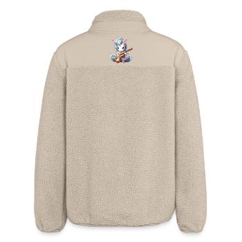 Violine spielendes Einhorn - Relaxed Fit Unisex Sherpajacke von Stanley/Stella - Beige - Hinten