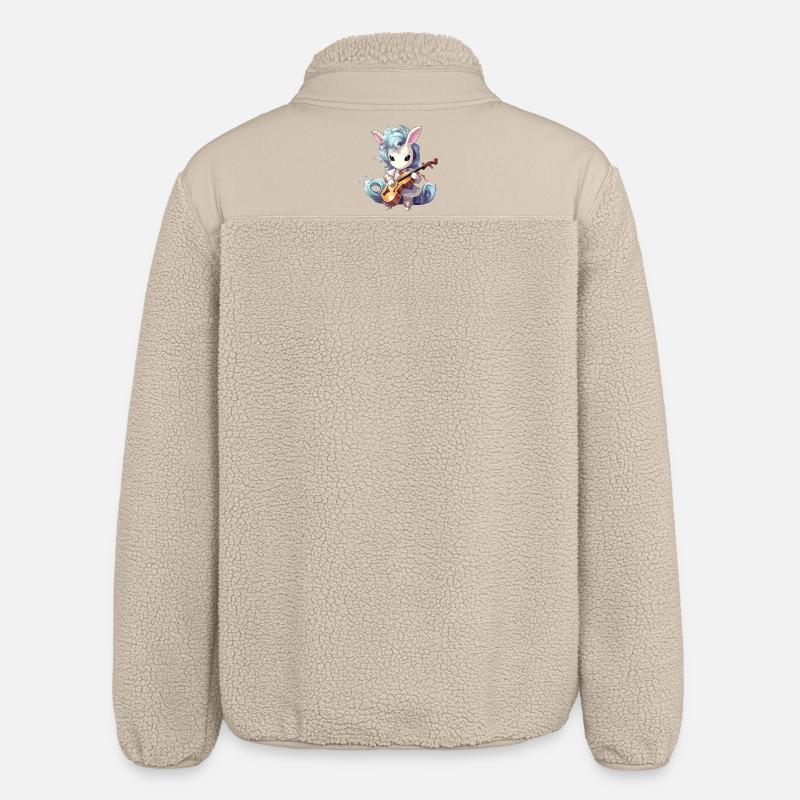 Violine spielendes Einhorn - Relaxed Fit Unisex Sherpajacke von Stanley/Stella - Beige