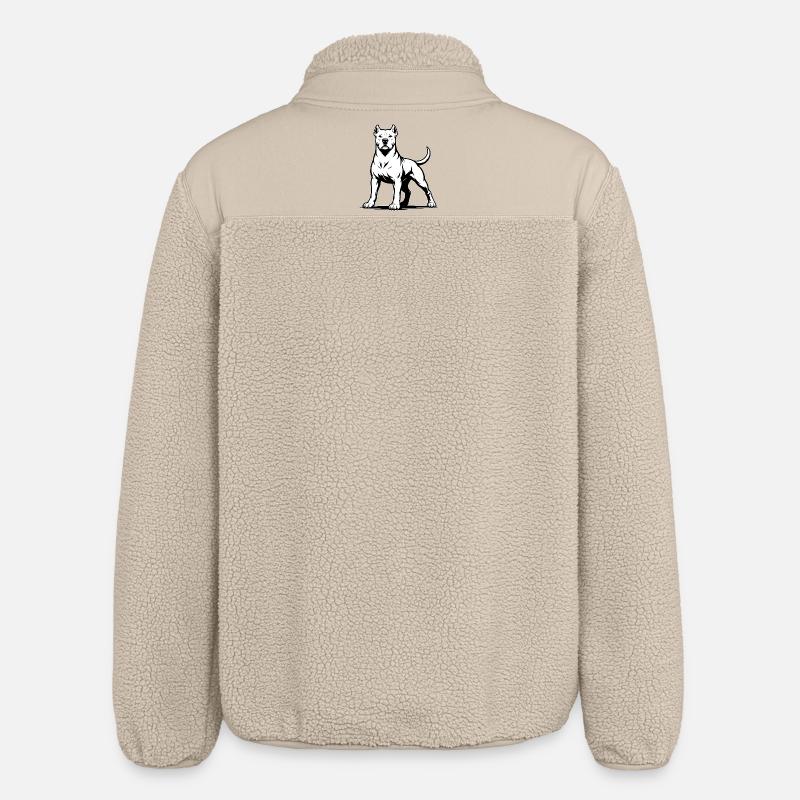 Dogo Argentino in stolzer Pose - Relaxed Fit Unisex Sherpajacke von Stanley/Stella - Beige