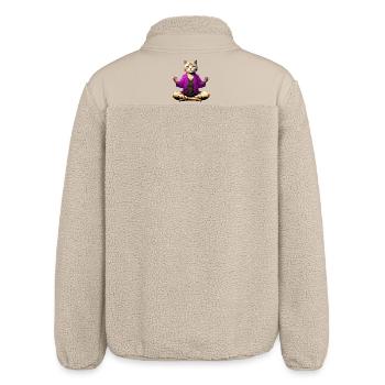 Cat Yogi - Relaxed Fit Unisex Sherpa Jacket by Stanley/Stella - beige - Back
