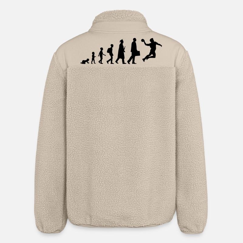 Die Entwicklung eines Handballers - Relaxed Fit Unisex Sherpajacke von Stanley/Stella - Beige