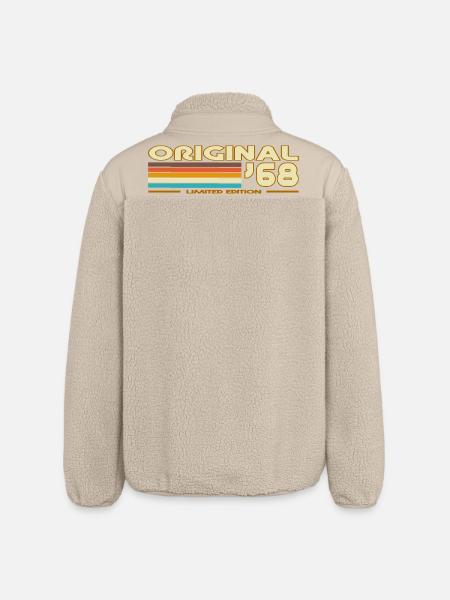 Original 68 Retro 60s Stripes - Relaxed Fit Unisex Sherpa Jacket by Stanley/Stella - beige