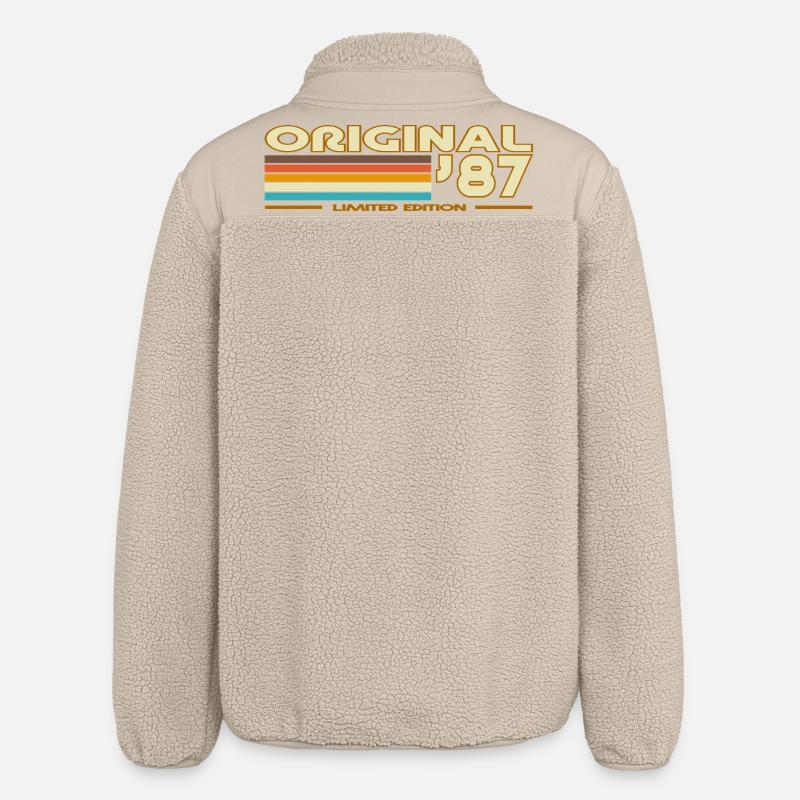Original 87 Retrowave Rayures - Veste sherpa unisexe coupe décontractée Stanley/Stella - beige