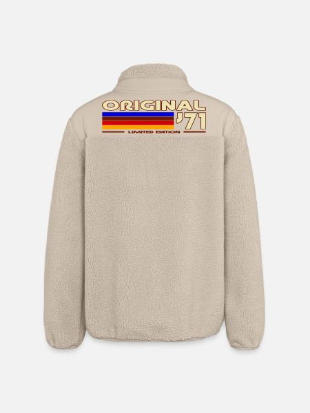 Original 71 Rainbow Retro Badge - Relaxed Fit Unisex Sherpa Jacket by Stanley/Stella - beige