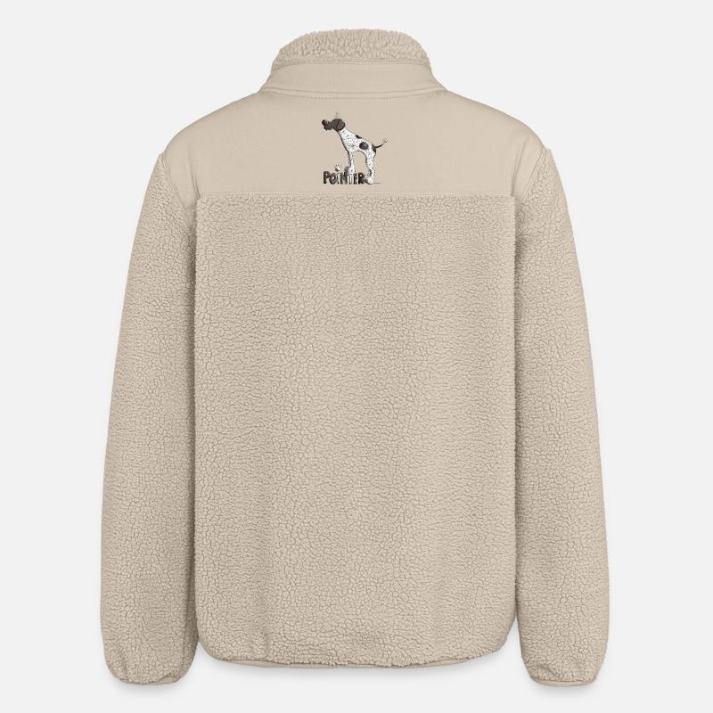Cute German Shorthaired Pointer - Relaxed Fit Unisex Sherpa Jacket by Stanley/Stella - beige
