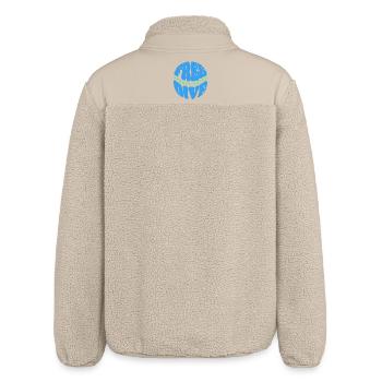 Freedive and Spearfishing Typography - Relaxed Fit Unisex Sherpa Jacket by Stanley/Stella - beige - Back