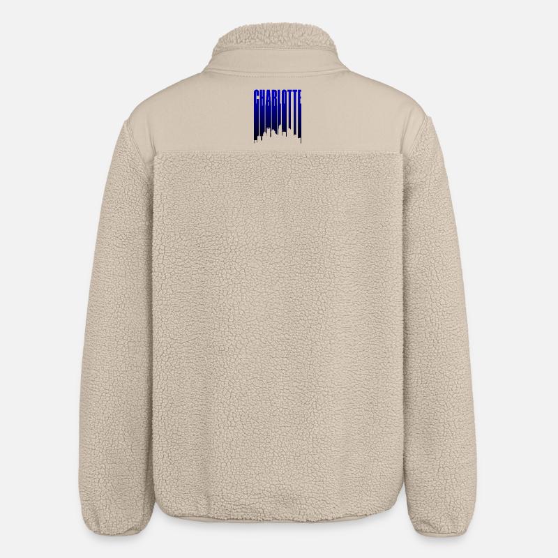 Charlotte Skyline Blau Gradient - Relaxed Fit Unisex Sherpajacke von Stanley/Stella - Beige