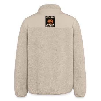 Pumpkin Carving Humor T-Shirt - Relaxed Fit Unisex Sherpa Jacket by Stanley/Stella - beige - Back
