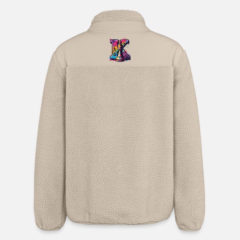 King in Graffiti Artwork Chess - Relaxed Fit Unisex Sherpa Jacket by Stanley/Stella - beige