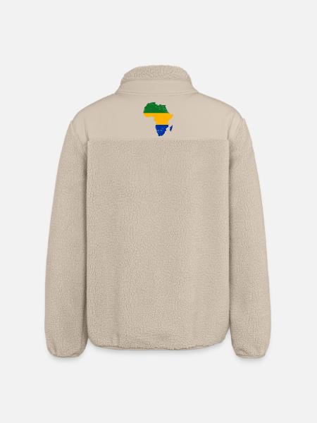 Gabon_Flagge_Afrika_used - Relaxed Fit Unisex Sherpa Jacket by Stanley/Stella - beige