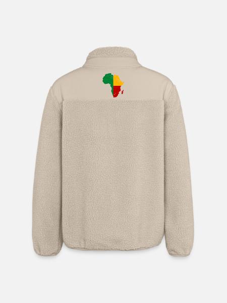 Drapeau du Bénin Afrique utilisé - Veste sherpa unisexe coupe décontractée Stanley/Stella - beige