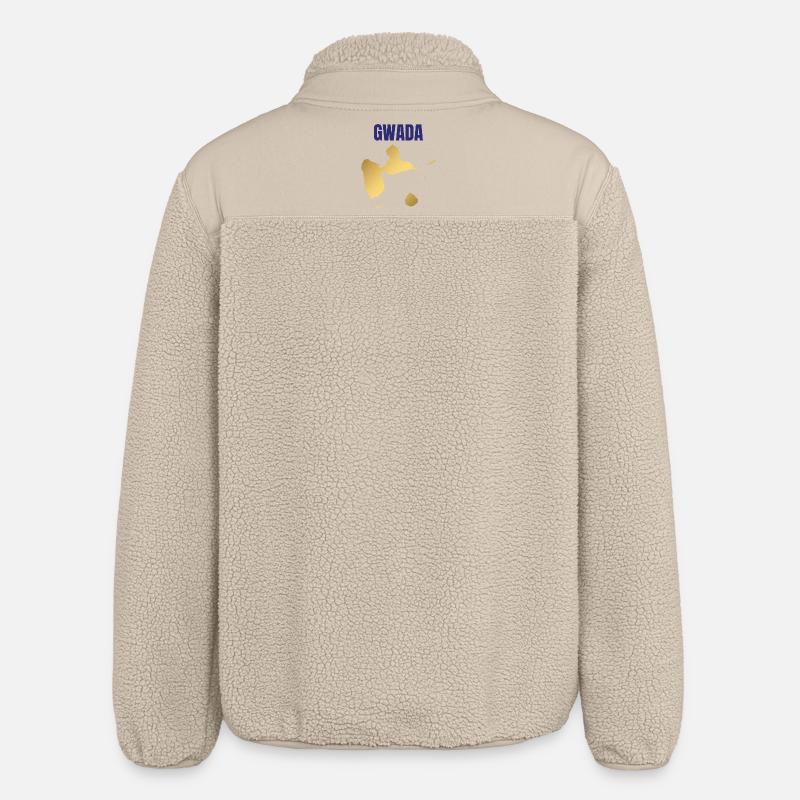 T-shirt GWADA carte dorée Antilles - Veste sherpa unisexe coupe décontractée Stanley/Stella - beige