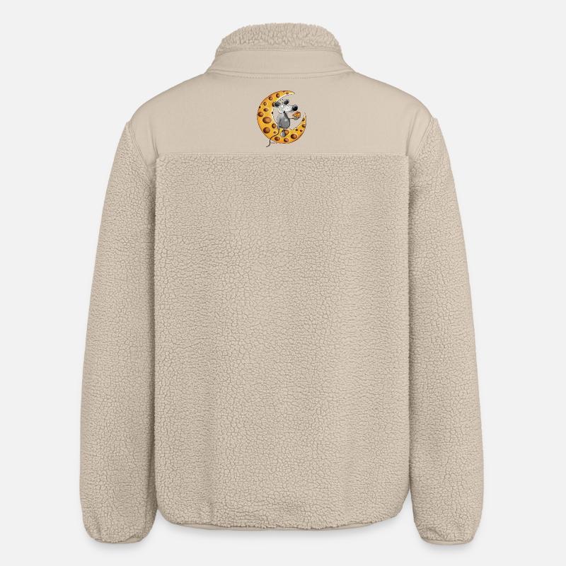 Maus liebt Käse - Relaxed Fit Unisex Sherpajacke von Stanley/Stella - Beige