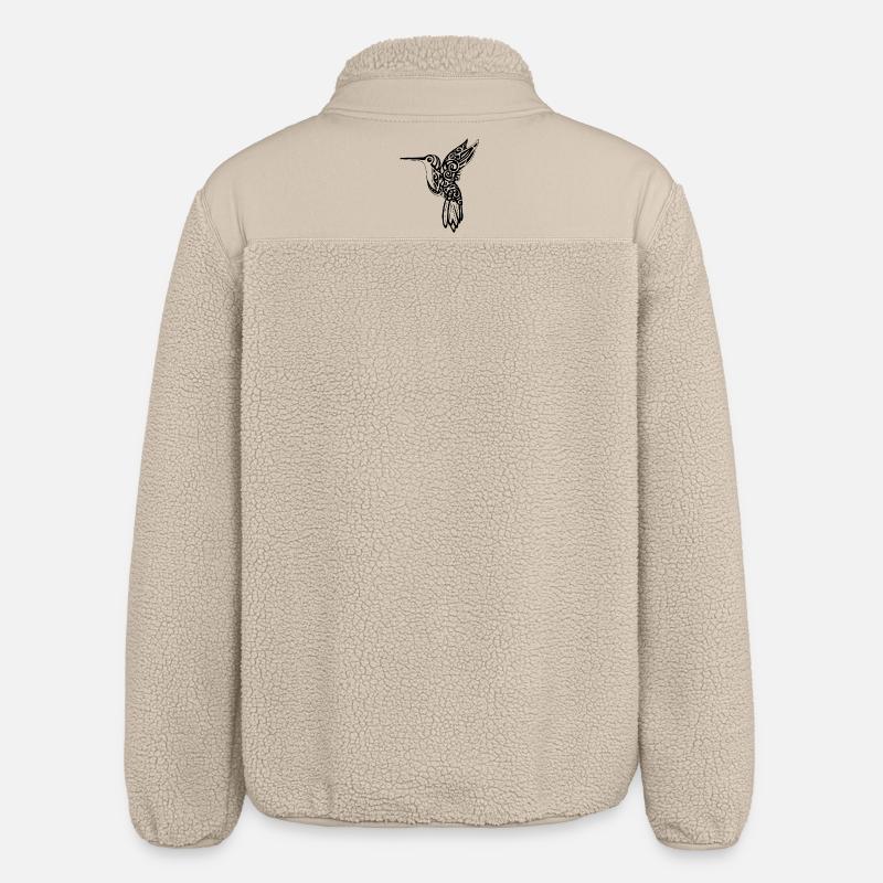 Schwarzer Kolibri-Vogel - Relaxed Fit Unisex Sherpajacke von Stanley/Stella - Beige
