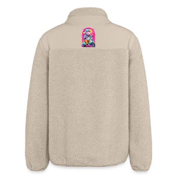 Nilpferd auf Roller - Relaxed Fit Unisex Sherpajacke von Stanley/Stella - Beige - Hinten