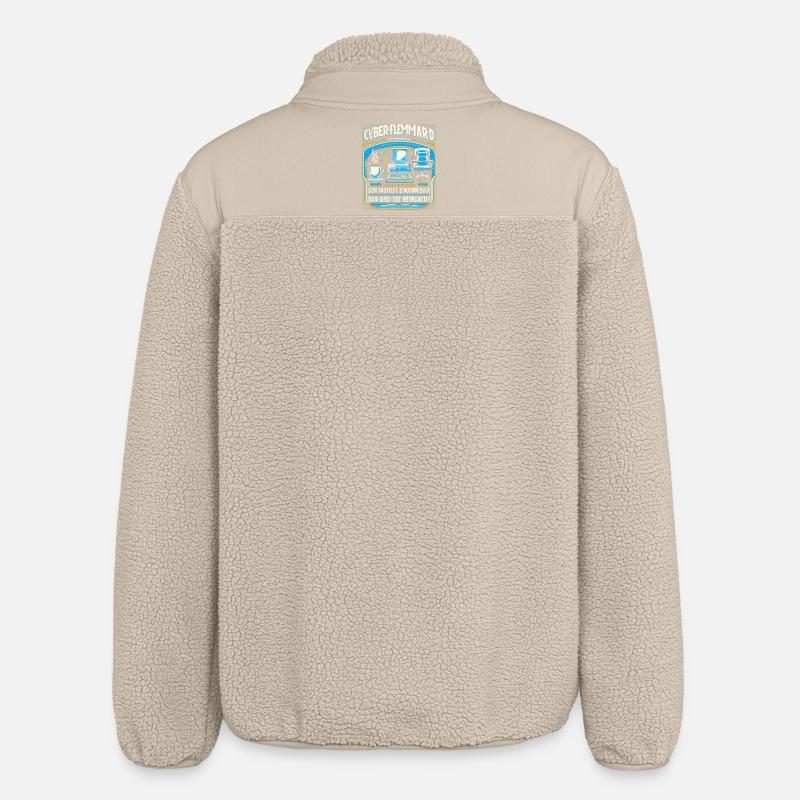 Cyber-Flemmard Rires et Gadgets Numériques - Veste sherpa unisexe coupe décontractée Stanley/Stella - beige