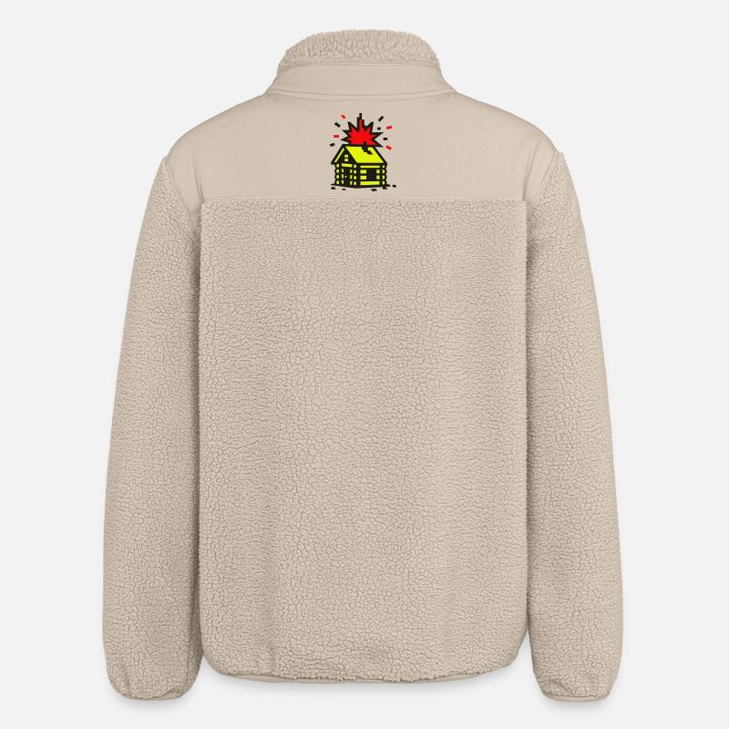 Explosion Hut 8bit Pixel Art - Veste sherpa unisexe coupe décontractée Stanley/Stella - beige