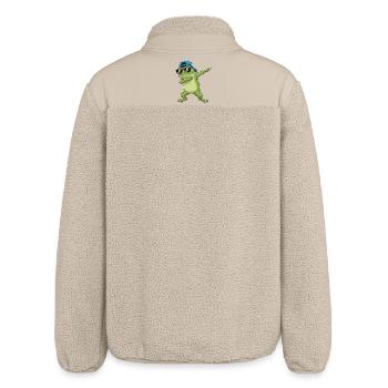 Cool Dabbing Frog Sonnenbrillen-Cartoon-Kunst - Relaxed Fit Unisex Sherpajacke von Stanley/Stella - Beige - Hinten